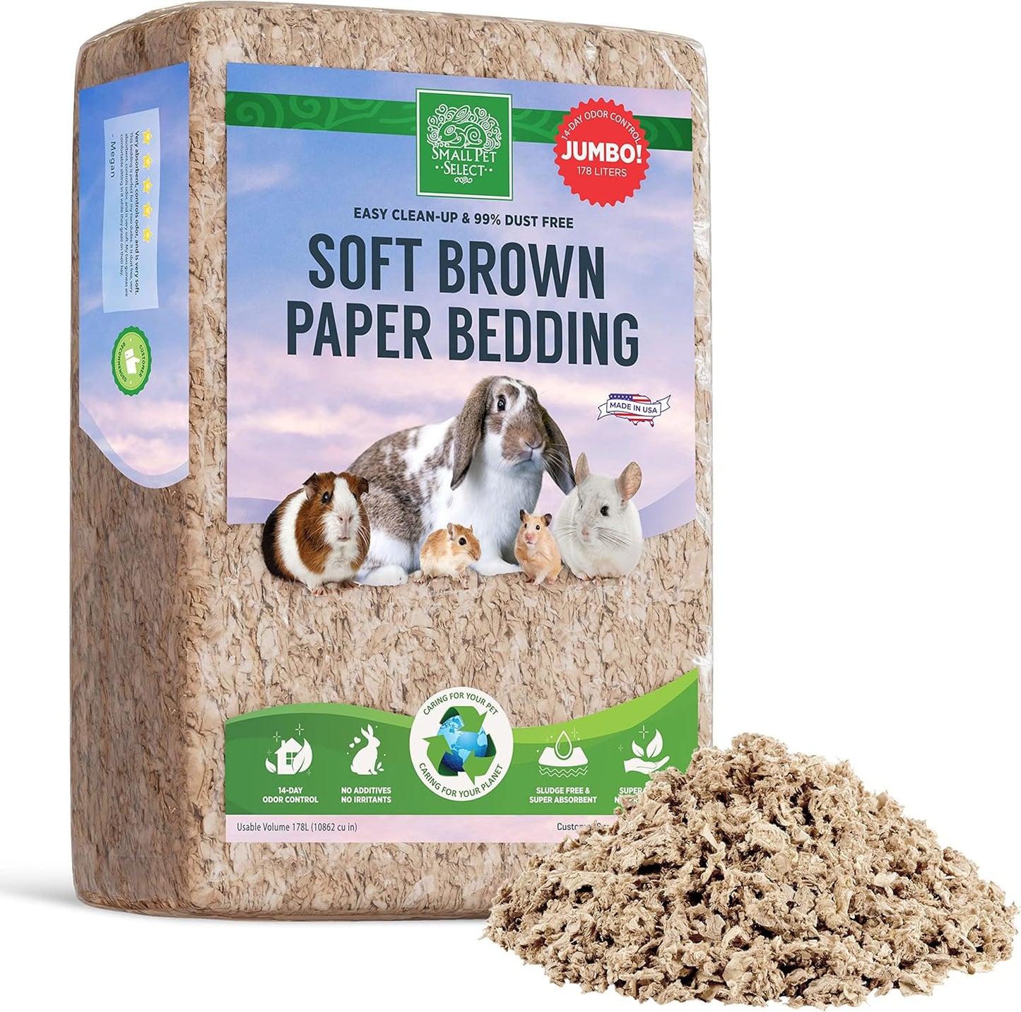 Natural Paper Bedding, Jumbo 178L, 2-Pack