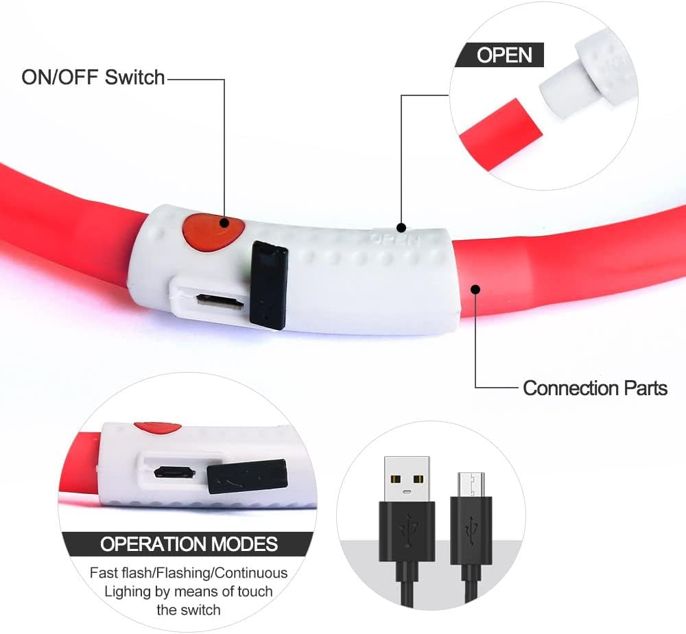 Shine Bright with Our Rechargeable LED Dog Collar - Glow in the Dark Fun for Your Pup! 🌟🐾❤️