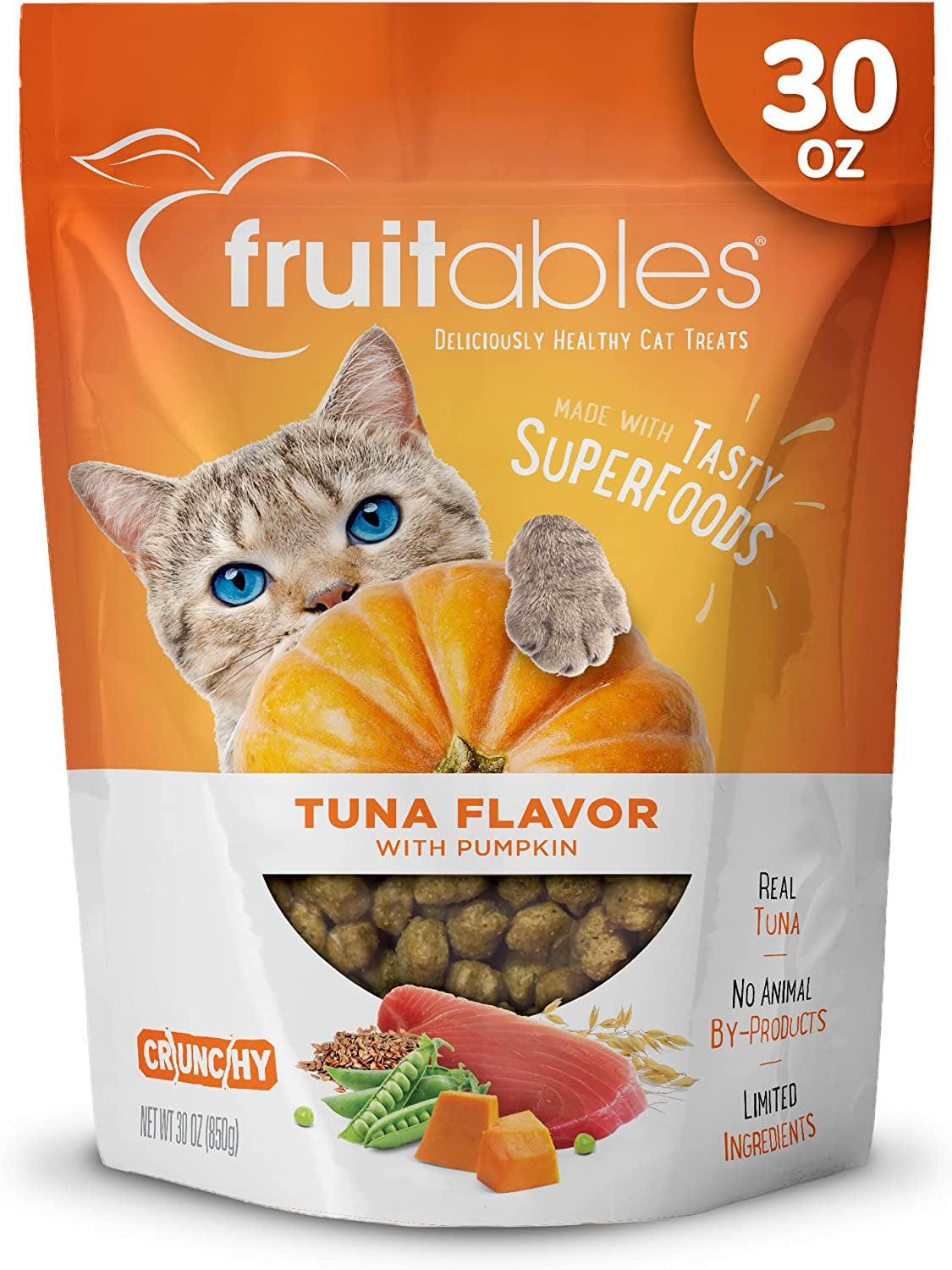 Cat Treats, Healthy Treats for Cats, Low Calorie and Packed with Protein, Crunchy Biscuits, Free of Wheat, Corn and Soy, Made with Real Tuna and Pumpkin, 2.5Oz