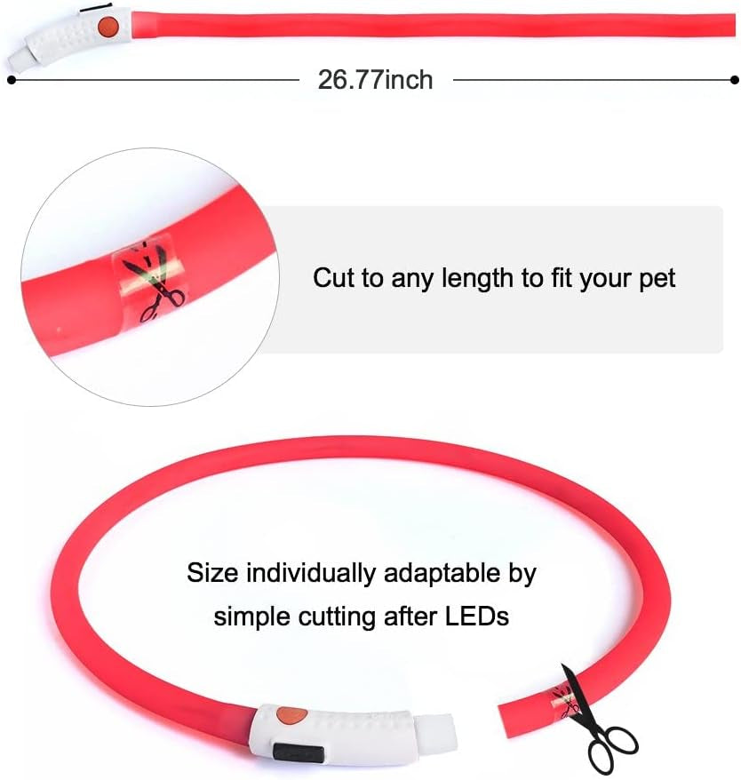 Shine Bright with Our Rechargeable LED Dog Collar - Glow in the Dark Fun for Your Pup! 🌟🐾❤️