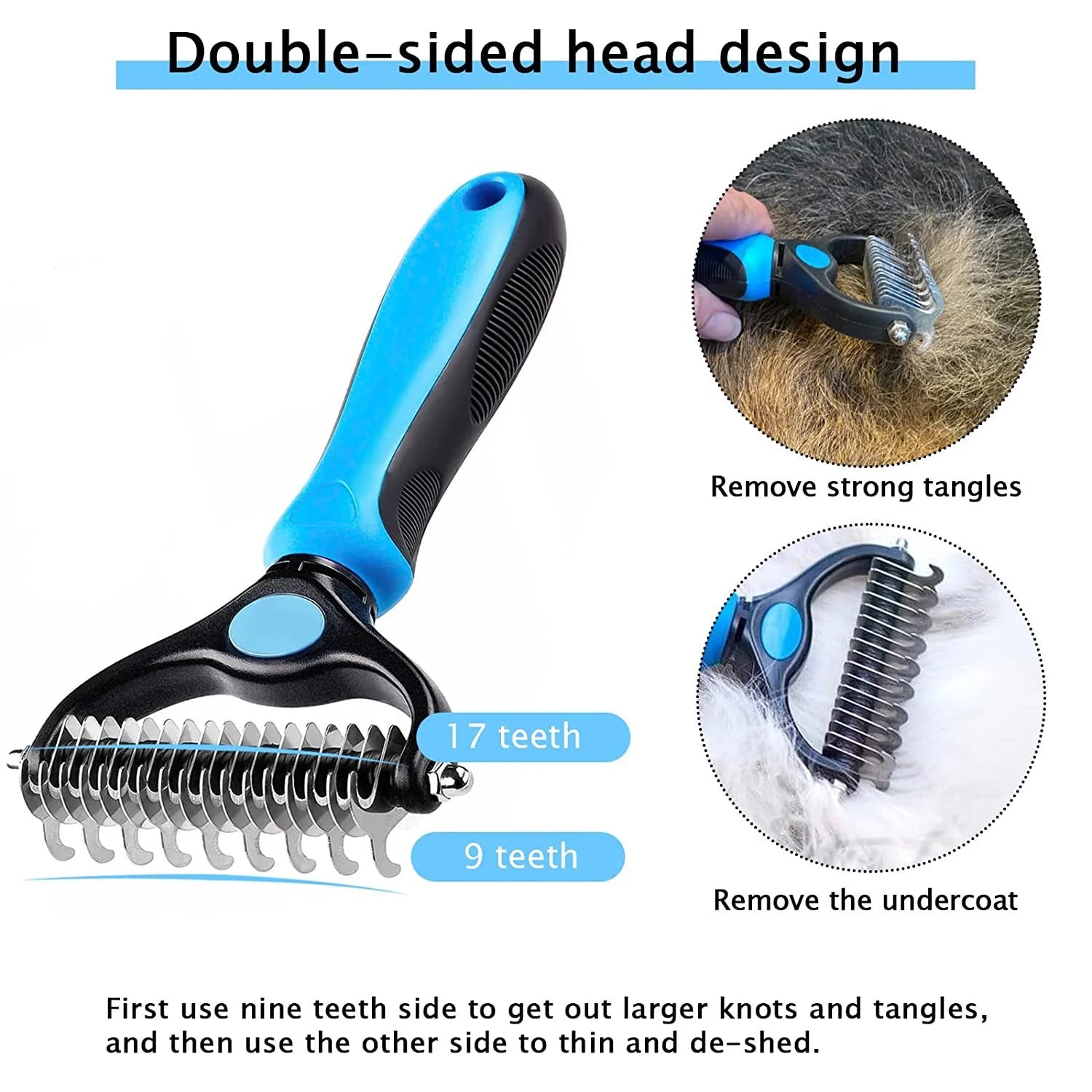 Say goodbye to shedding! 🐾✨ Get your pup's coat looking fabulous with our Undercoat Rake & Grooming Brush Set! 🐶❤️ #DogGrooming #Deshedding