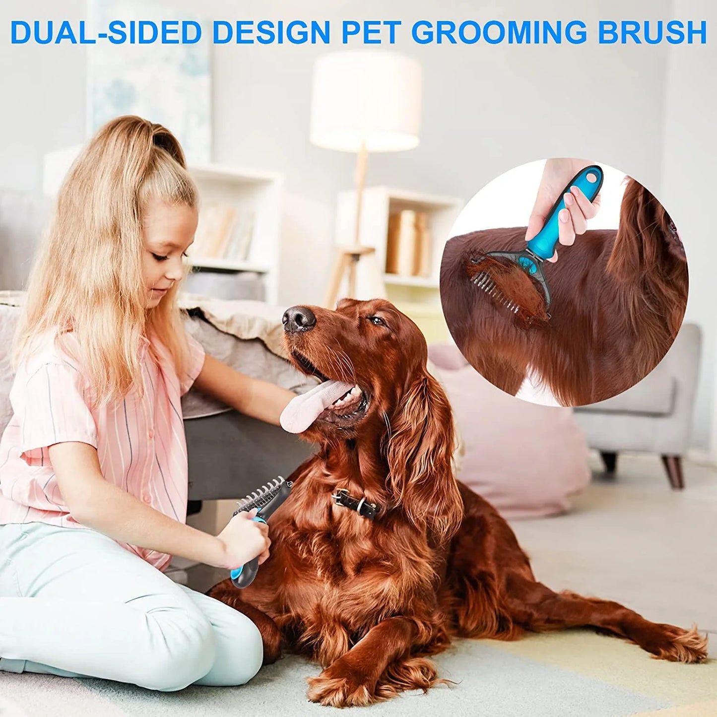 Say goodbye to shedding! 🐾✨ Get your pup's coat looking fabulous with our Undercoat Rake & Grooming Brush Set! 🐶❤️ #DogGrooming #Deshedding