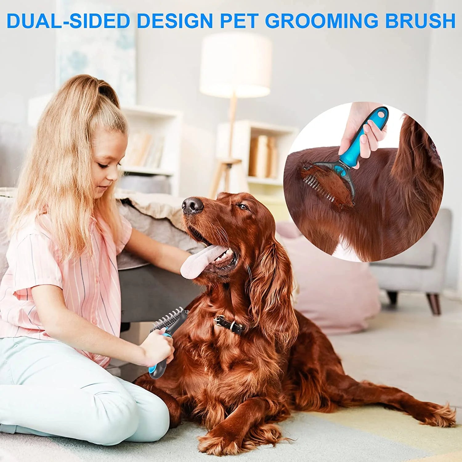 Say goodbye to shedding! 🐾✨ Get your pup's coat looking fabulous with our Undercoat Rake & Grooming Brush Set! 🐶❤️ #DogGrooming #Deshedding